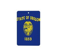 4 tarjetas ambientadoras para automóvil, diseño de bandera del estado de Oregon, para colgar, desechables, para vehículos, aroma a lavanda