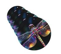 4 tarjetas aromatizantes para coche, de larga duración, doble cara, para colgar, fragancia, coloridas, arte de libélula para coche, aromaterapia, tabletas, espejo retrovisor automático, colgante para