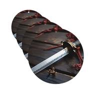 4 tarjetas aromatizantes para coche, de larga duración, doble cara, para colgar, fragancia, espada samurái japonesa, tabletas de aromaterapia, espejo retrovisor automático, colgante para hombres y