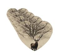 4 tarjetas aromatizantes para coche, de larga duración, doble cara, para colgar, fragancia, tarjeta aromática, imagen abstracta de árbol de alce, para aromaterapia, tabletas, espejo retrovisor