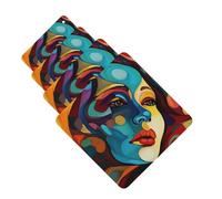 4 tarjetas aromatizantes para coche, de larga duración, doble cara, para colgar, fragancia, tarjeta aromática, color abstracto, cara de mujer, tabletas de aromaterapia, espejo retrovisor automático