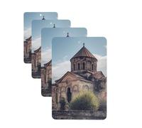 4 tarjetas aromatizantes para coche, de larga duración, doble cara, para colgar, fragancia, tarjeta perfumada, iglesia armenia, tabletas de aromaterapia, espejo retrovisor automático, colgante para