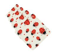 4 tarjetas de ambientadores de coche de larga duración, doble cara, con fragancia para colgar, con patrón de mariquitas, infinito moteado para aromaterapia, tabletas, espejo retrovisor automático