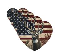 4 tarjetas de ambientadores de coche de larga duración, doble cara, con fragancia para colgar, tarjeta perfumada con bandera de Estados Unidos, ciervos, tabletas de aromaterapia, espejo retrovisor