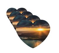 4 tarjetas de ambientadores de coche de larga duración, doble cara, para colgar, fragancia, tarjeta perfumada, amanecer sobre Hawaii, tabletas de aromaterapia, espejo retrovisor automático, colgante