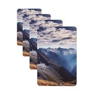 4 tarjetas de ambientadores de coche de larga duración, doble cara, para colgar, fragancia, tarjeta perfumada panorámica de Alpes, tabletas de aromaterapia, espejo retrovisor automático, colgante para