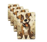 4 tarjetas de ambientadores de coche de larga duración, doble cara, para colgar, fragancia, tarjeta perfumada de dibujos animados, hueso de perro, tabletas de aromaterapia, espejo retrovisor