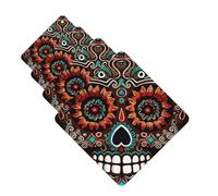 4 tarjetas de ambientadores para coche, de larga duración, doble cara, para colgar, fragancia, tarjeta perfumada, calaveras de azúcar, día de muertos, tabletas de aromaterapia, colgante de espejo