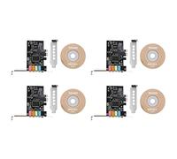 4 tarjetas de sonido PCIe 5.1, tarjeta de audio envolvente PCI Express 3D para PC con sonido alto directo y soporte de perfil bajo