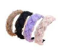 4 tarjetas trenzadas de organza simples de alta calidad, lazos trenzados para el cabello