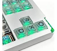 4 teclas de símbolo de juego de PC, transparentes, aptas para Logitech G915 X MX Cross Stem e interruptores MX de perfil bajo, WASD o teclas de dirección de flecha, transparente