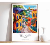 4 Tel Aviv Print Tel Aviv Travel Poster Israel Travel Poster Middle Eastern Travel Print Jewish A2 Poster on Canvas - Inspirador Motivacional Arte de la pared Vida diaria Cita alentadoras frases cort