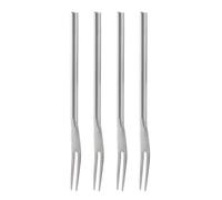 4 tenedores de frutas acero inoxidable, for aperitivos, pasteles y postres, pequeños for degustación, elegantes plateados for cócteles