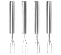 4 tenedores de patatas de acero inoxidable, tenedor para frutas y verduras, tenedor de patatas, tenedor de maíz, ayuda para pelar, herramienta portátil para barbacoa
