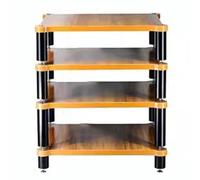 4-Tiers HiFi Rack AV Estante Mueble para Tocadiscos HiFi Rack De Audio De Madera Maciza HiFi Rack Pies Amplificador De Potencia Estante Audio Video Componentes(Wood Color,60 * 78 * 48cm)