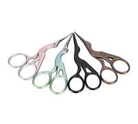 4 tijeras de grúa retro para cortar hilo de tela, accesorios de costura para bordado, 3,5 pulgadas de alto, tijeras de acero al carbono con mango ergonómico, estilo vintage para