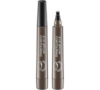 4 Tipped Precise Brow Pen,Natural Fine Stroke Microblading Eyebrow Pencil,4 Points Multi-Used Waterproof Eyebrow Beard Filling Pen Kit for Man Woman,Create Natural (Dark Brown)
