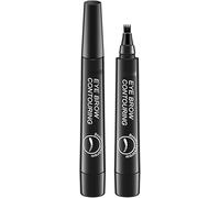 4 Tipped Precise Brow Pen,Natural Fine Stroke Microblading Eyebrow Pencil,4 Points Multi-Used Waterproof Eyebrow Beard Filling Pen Kit for Man Woman,Create Natural (Black)