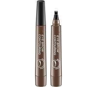 4 Tipped Precise Brow Pen,Natural Fine Stroke Microblading Eyebrow Pencil,4 Points Multi-Used Waterproof Eyebrow Beard Filling Pen Kit for Man Woman,Create Natural (Gray Brown)