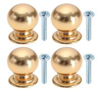 4 tiradores de puerta de armario macizos de bola, tirador redondo, tirador macizo, accesorio para puertas, muebles, armarios, cajones, puertas, dorado