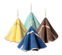 4 toallas de mano pequeñas, toallas de mano colgantes con lazo para colgar, absorbente de lana de coral para baño, toalla de lana de coral, trapo, toalla de cocina, paño para platos, limpio, fue