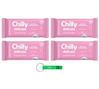 4 toallitas higiénicas íntimas Chilly Delicato - Ideal para pieles sensibles - con aloe y hamamelis - Cada paquete contiene 12 toallitas + llavero Beni Culinari gratis