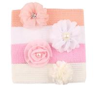 4 tocados de flores de tela colorida, accesorios para el cabello para niños, suaves y cómodos, diadema para bebés y niñas