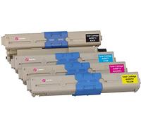 4 Tóners compatibles para Oki C332DN C332DNW MC363DN MC363DNW | Negro: 3500 páginas & Cian/Magenta/Amarillo: 3000 páginas