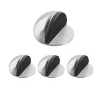 4 topes de puerta autoadhesivos, tope de puerta montado de media luna, topes de puerta ovalados pulidos para piso con protector de pared de pegamento, topes de puerta de acero inoxidable para uso