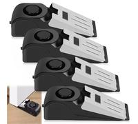 4 topes de puerta con alarma, 120 dB, cuña portátil, alarma de entrada, tope de puerta con goma antideslizante y alarma, alarma para puerta, protección antirrobo, seguridad de viviendas