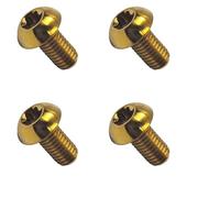 4 tornillos de aleación de titanio M5 x 12 mm, tornillos de montaje for portabotellas de agua de bicicleta, hardware ligero for bicicleta(Gold)