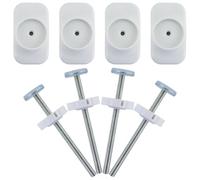 4 tornillos de puerta de escalera M8*125, varillas roscadas con protectores de pared, almohadillas de seguridad, tornillos de barrera infantil, barrera de seguridad infantil sin perforación, tornillos