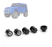 4 tuercas de rueda M4, tapa central de llanta de aluminio, cubo de bloqueo manual para 1/10 RC Crawler Axial SCX10 90046 D90 Gen7 (negro)