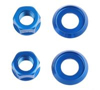 4 Tuercas Eje Bici para m10 Aluminio 7075 Ligero 4 Tuercas Eje | Aleación 7075, ligero, instalación rápida, eje seguro, acabado negro mate(4PCS blue)