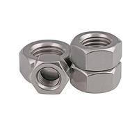 4 tuercas hexagonales plateadas M10 x 1,25 mm de paso de acero inoxidable para mano izquierda, tuercas hexagonales