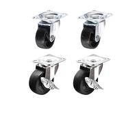 4 Uds 1 1,25 1,5 2 pulgadas ruedas for muebles rueda Universal de goma suave rueda giratoria for accesorios de carro de plataforma(Beige,1.25 inch)