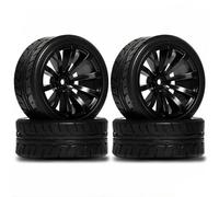 4 Uds./1 Juego de neumáticos de Cubo de Rueda de Deriva, neumáticos RC for Tamiya 1:10 WRC TT02 XV01 RC, Piezas de Mejora de modificación de Coche(Schwarz)