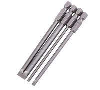 4 Uds 100mm S2 Juego de Destornilladores Ranurados, bit Set Vástago Hex 1/4" Puntas de Destornilladores Magnéticos 3-6mm