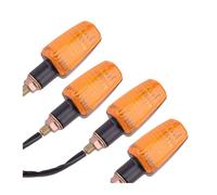 4 Uds 12V 10mm lente ámbar Universal motocicleta izquierda derecha delantero trasero para giro para luz de señal indicador intermitente Intermitentes para moto