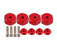 4 Uds. Accesorio adaptador hexagonal de cubo de rueda combinador de 5mm a 12mm para camiones WPL D12 1/10 RC (Rojo R)