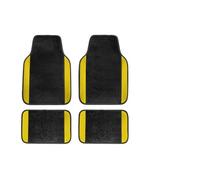 4 Uds. Alfombrillas Universales para El Suelo Coche Juego Completo Alfombrillas para Los Pies Automóvil Tapis Sol para Autos(Black and Yellow)