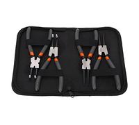4 Uds .Alicates de Anillo a Presión Kit de Alicates de Clip Externo de Acero Al Carbono con Mandíbula Recta y Doblada para Mantenimiento de Reparación