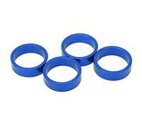 4 Uds. Almohadillas para auriculares de bicicleta de aleación de aluminio espaciadores de vástago de manillar de bicicleta 28,6x10mm/1,13x0,39 pulgadas para bicicleta de montaña y (Azul)