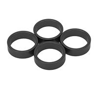 4 Uds. Almohadillas para auriculares de bicicleta de aleación de aluminio espaciadores de vástago de manillar de bicicleta 28,6x10mm/1,13x0,39 pulgadas para bicicleta de montaña y (Negra)