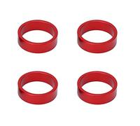 4 Uds. Almohadillas para auriculares de bicicleta de aleación de aluminio espaciadores de vástago de manillar de bicicleta 28,6x10mm/1,13x0,39 pulgadas para bicicleta de montaña y (Roja)