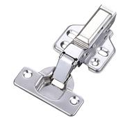4 Uds bisagra de gabinete de acero inoxidable 304 bisagras hidráulicas for puertas de muebles núcleo de cobre amortiguador de armario Cierre Suave(Half-Overlay)