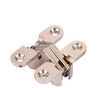 4 Uds bisagras ocultas 12x42MM Invisible barril oculto bisagra de puerta cruzada rodamiento caja de madera for muebles de ventana plegables(Silver Color)