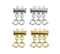 4 Uds Cierres de capa de collar, conectores de pulsera de Metal magnético, extensores de collar de 2 orificios y 3 orificios, accesorios de joyería, Adecuado para adornos hechos a mano de bricolaje