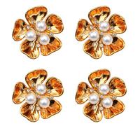 4 Uds Clip decorativo para gemelos de camisa, diamantes de imitación, perlas, Clips de botones de flores para camisa, vestido, uniforme, abrigo, adornos, fundas informales