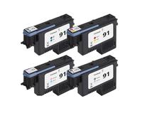 4 Uds. Compatibles con Cabezal de impresión HP 91 C9460A C9461A C9462A C9463A, Repuesto Compatible for Impresora Designjet Z6100 Z6100ps(C9462A)